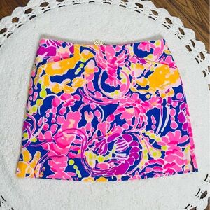 Lilly Pulitzer Marigold Catch & Release Vibrant Floral Women's Skort Size 4